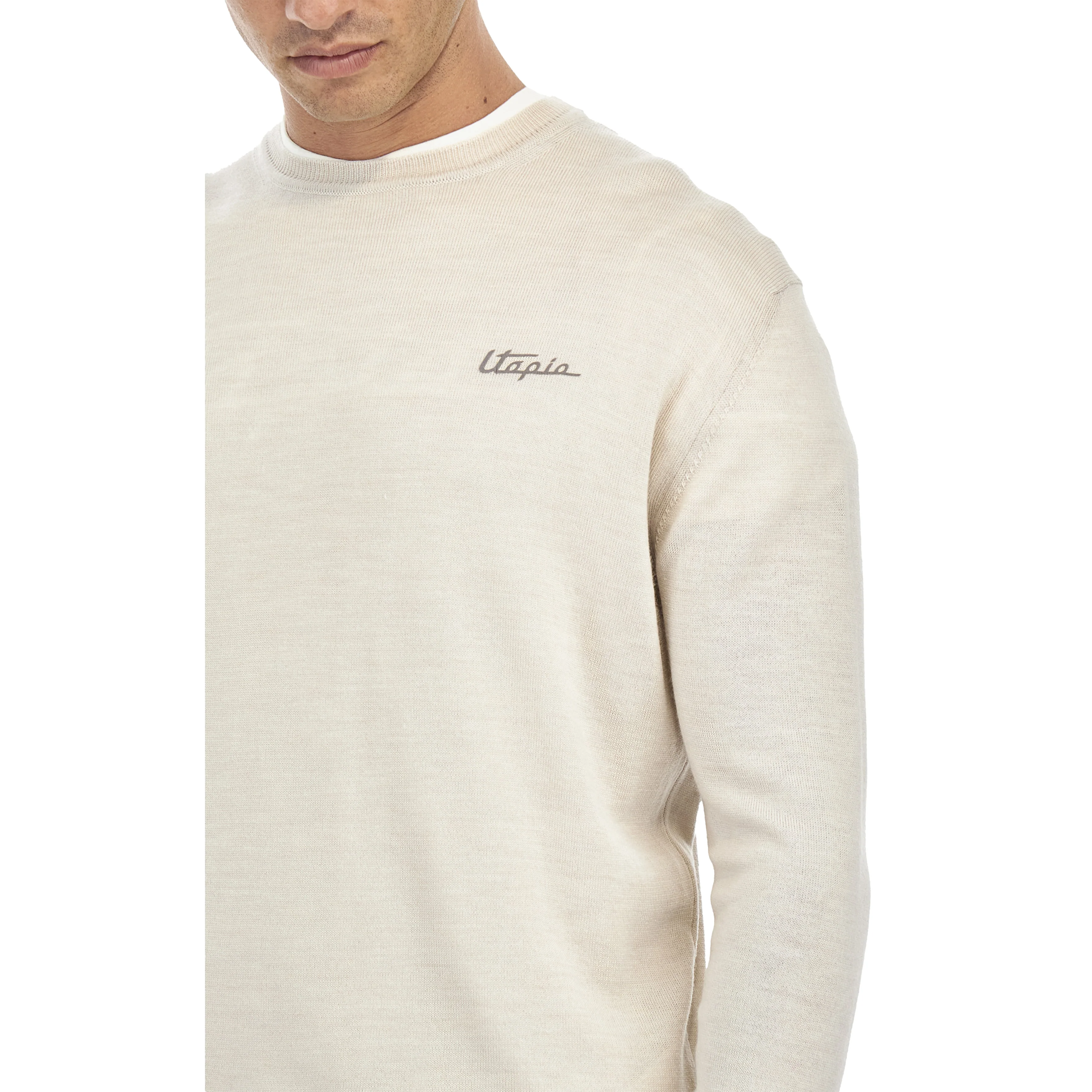 Cream Wool Crew-Neck Sweater | Utopia Capsule by La Martina - Image 3