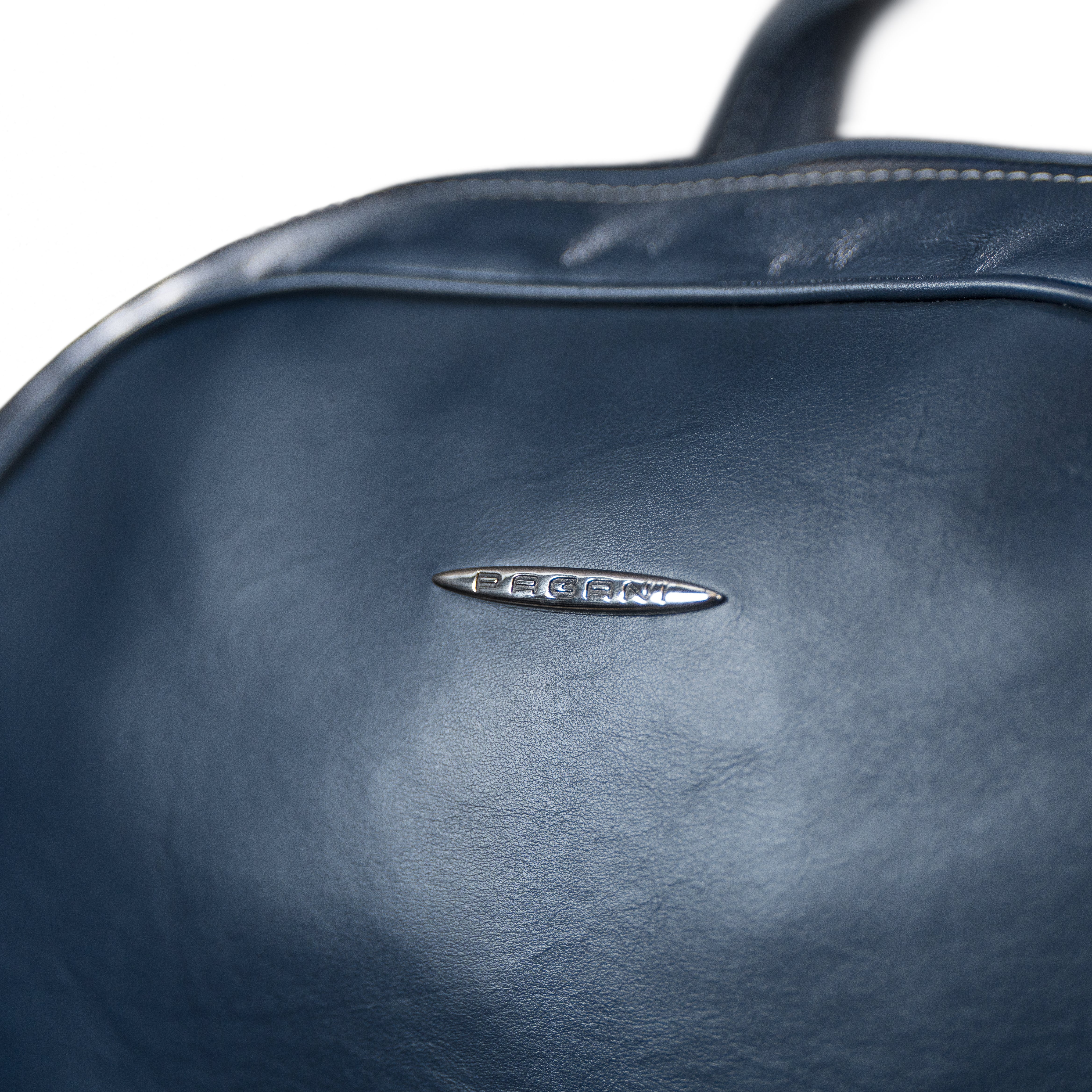 Leather Backpack Navy - Image 6