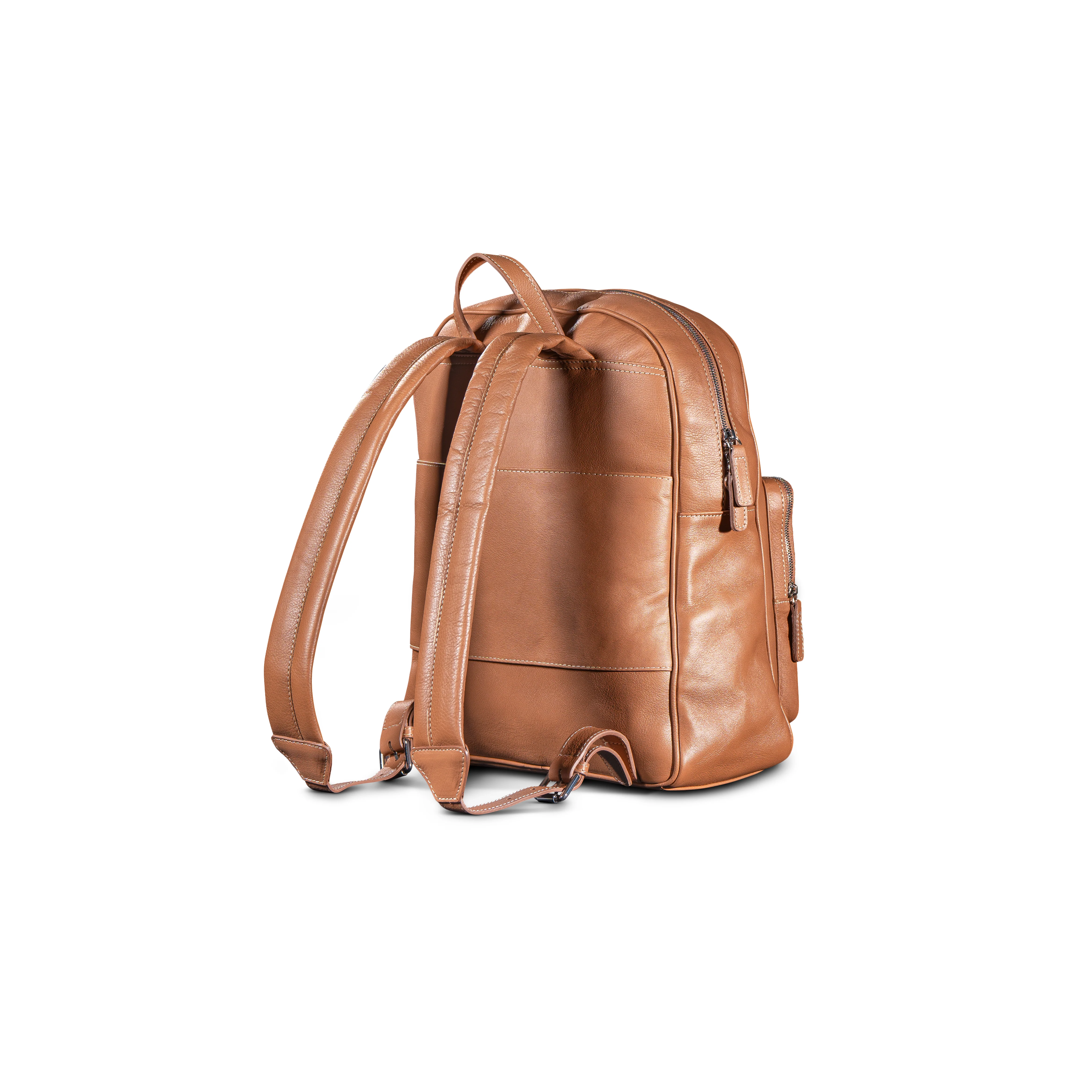 Leather Backpack Tan - Image 4