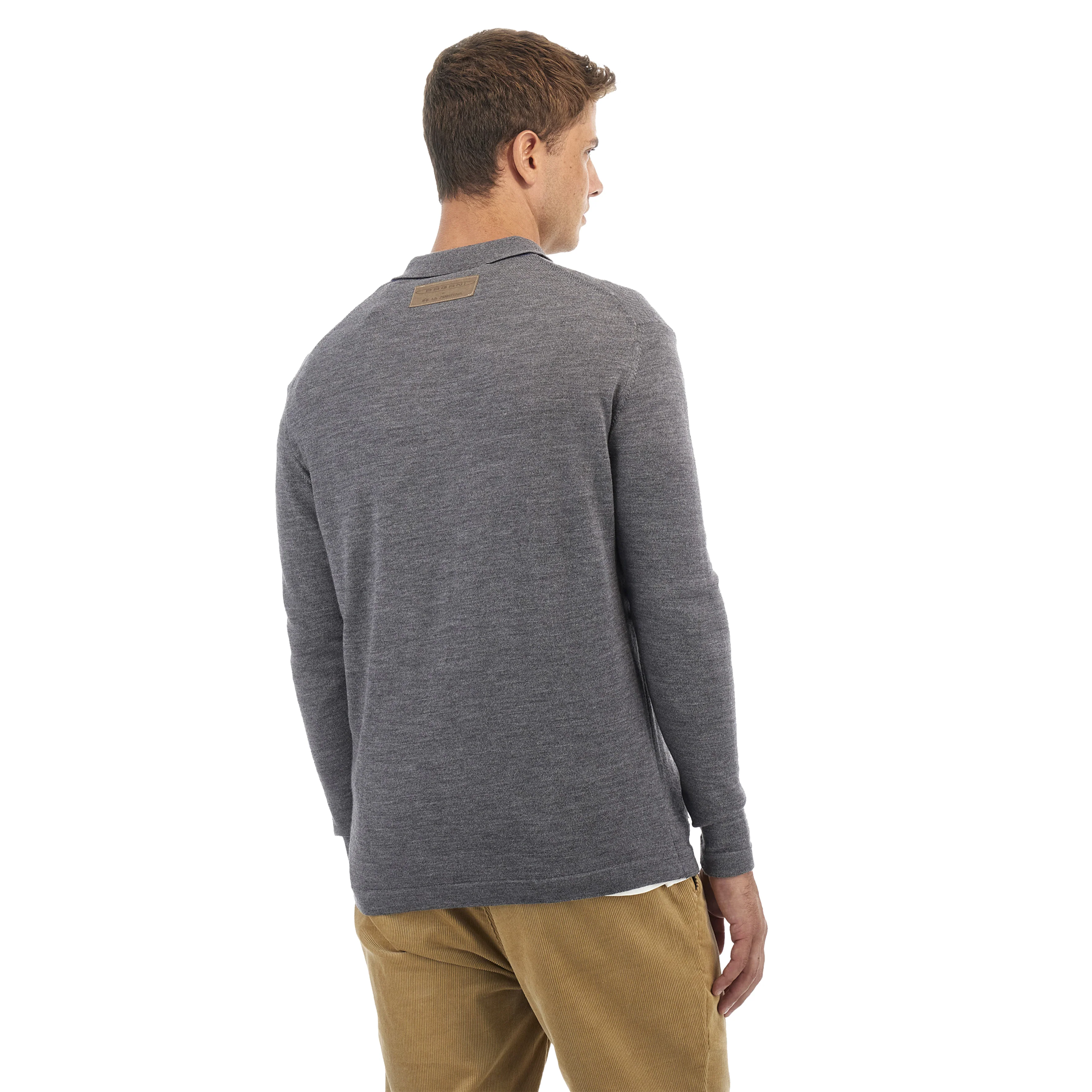 Men’s Dark Gray Long-Sleeve Polo Shirt | Utopia Capsule by La Martina - Image 3