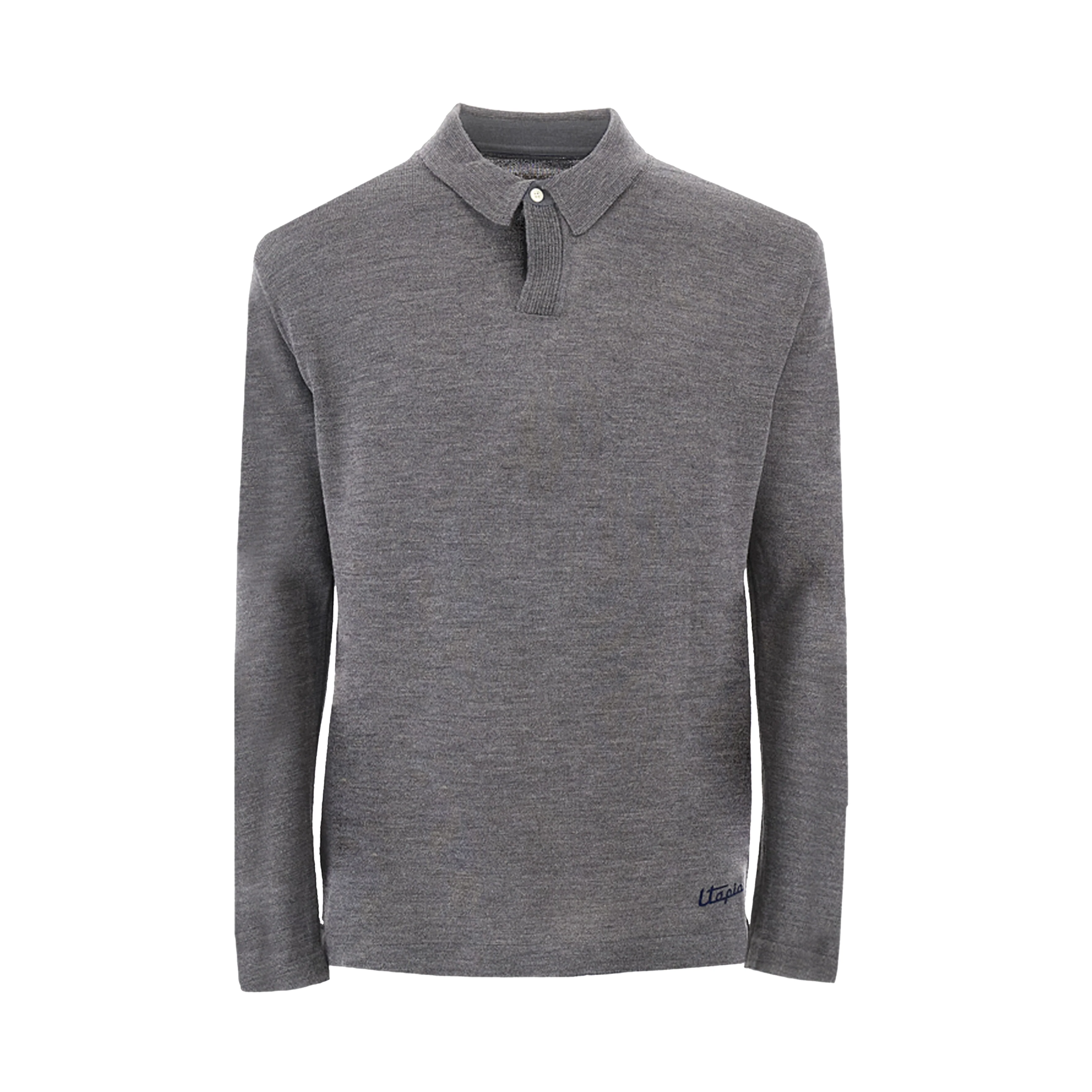 Men’s Dark Gray Long-Sleeve Polo Shirt | Utopia Capsule by La Martina - Image 4