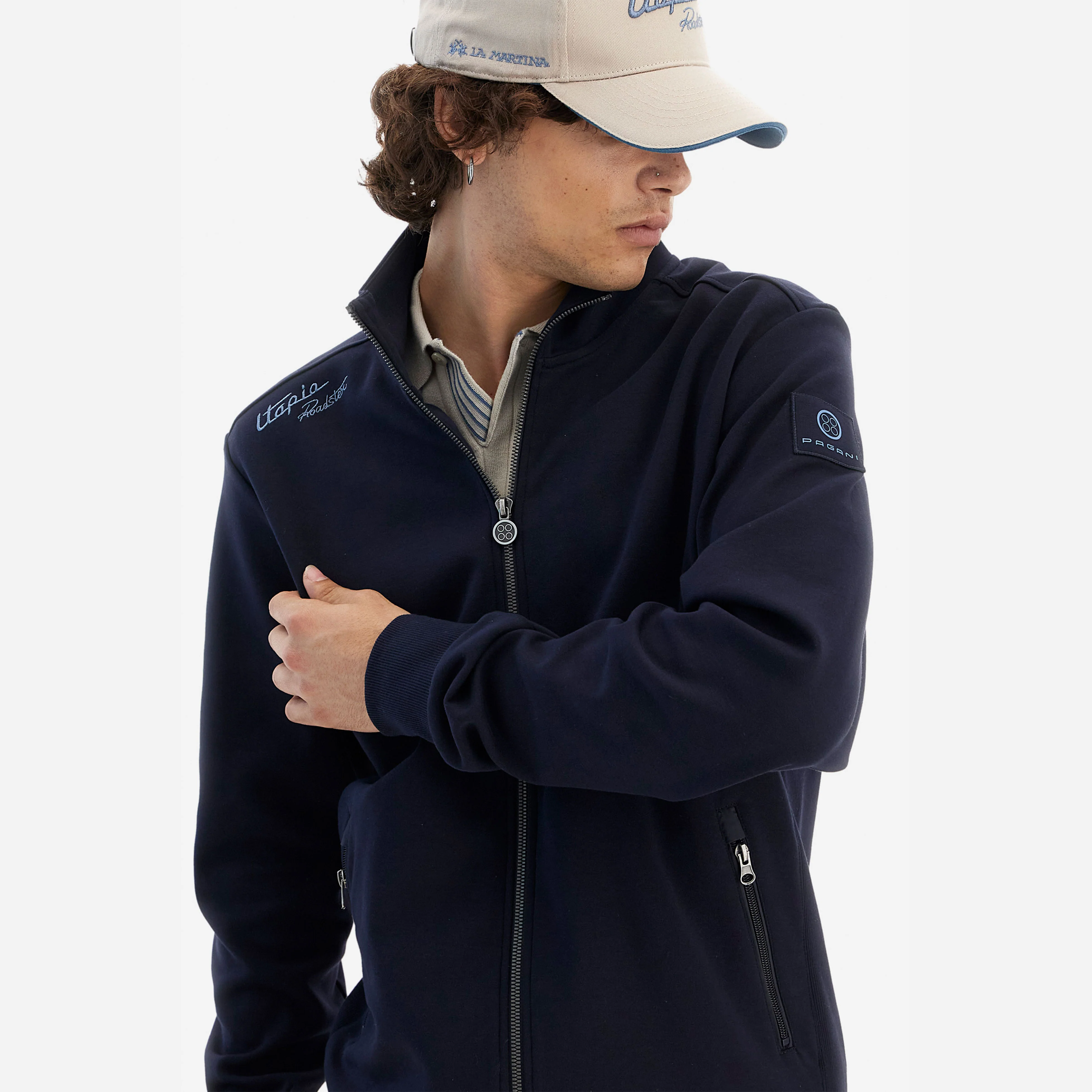 Men’s Navy Blue Sweatshirt with Zip - Image 3