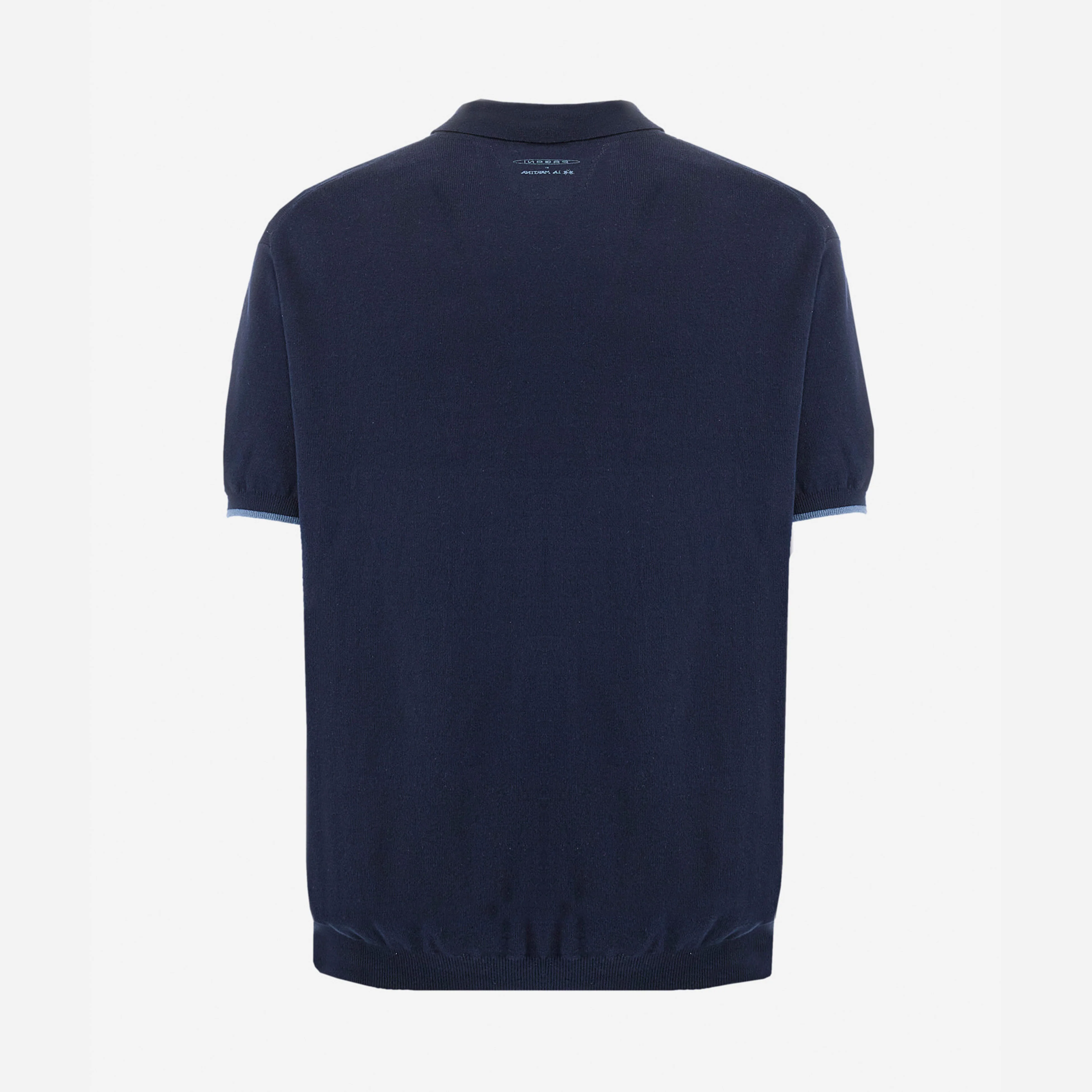 Men’s Navy Blue Tricot Polo Shirt - Image 6