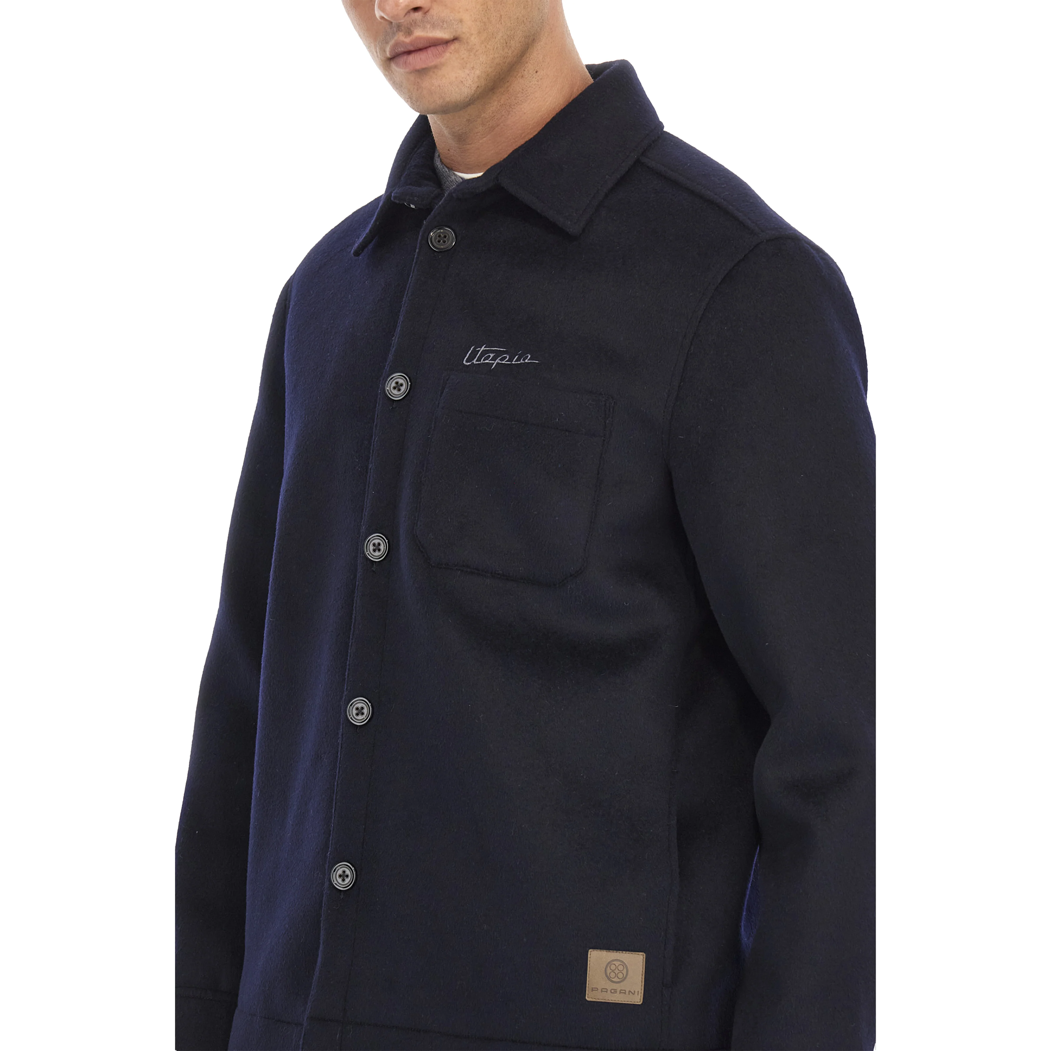 Navy Blue Wool and Cashmere Overshirt | Utopia Capsule by La Martina - Image 3