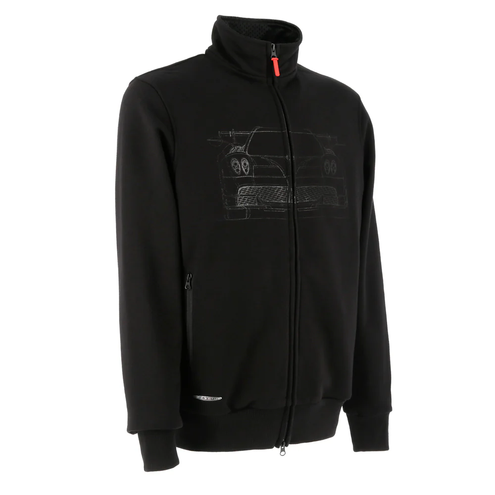 Men’s Black Full-Zip Sweatshirt | Huayra Roadster BC Collection - Image 3