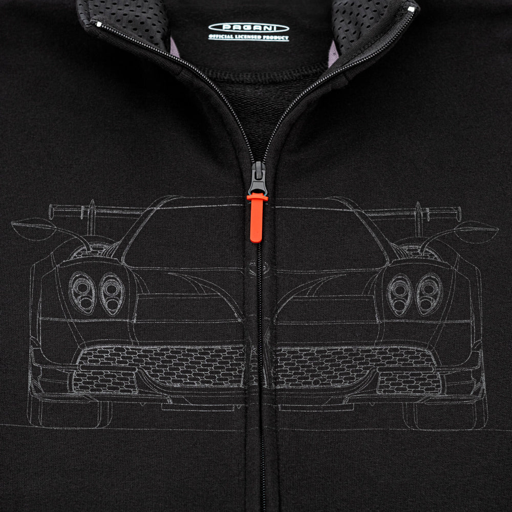 Men’s Black Full-Zip Sweatshirt | Huayra Roadster BC Collection - Image 5