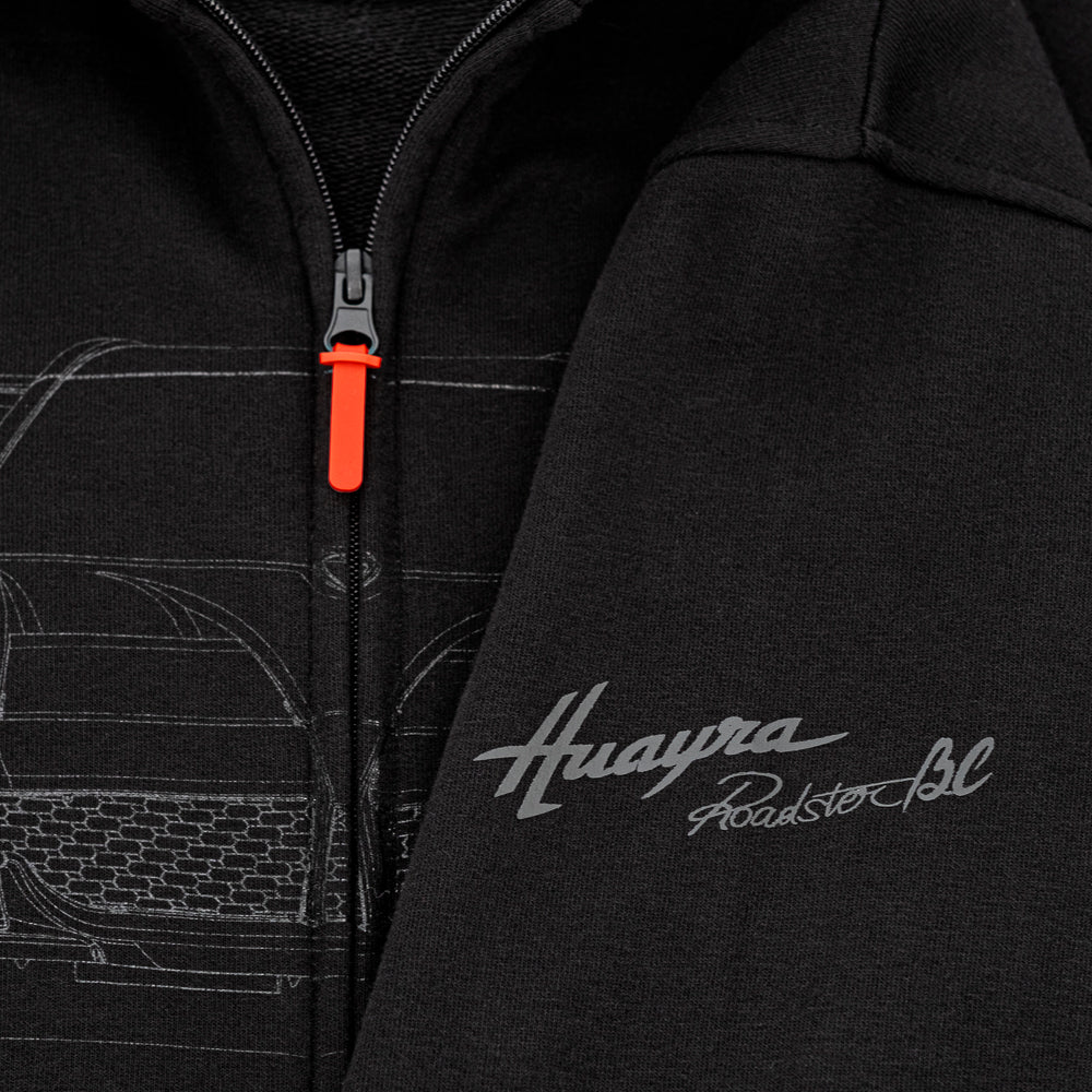 Men’s Black Full-Zip Sweatshirt | Huayra Roadster BC Collection - Image 7