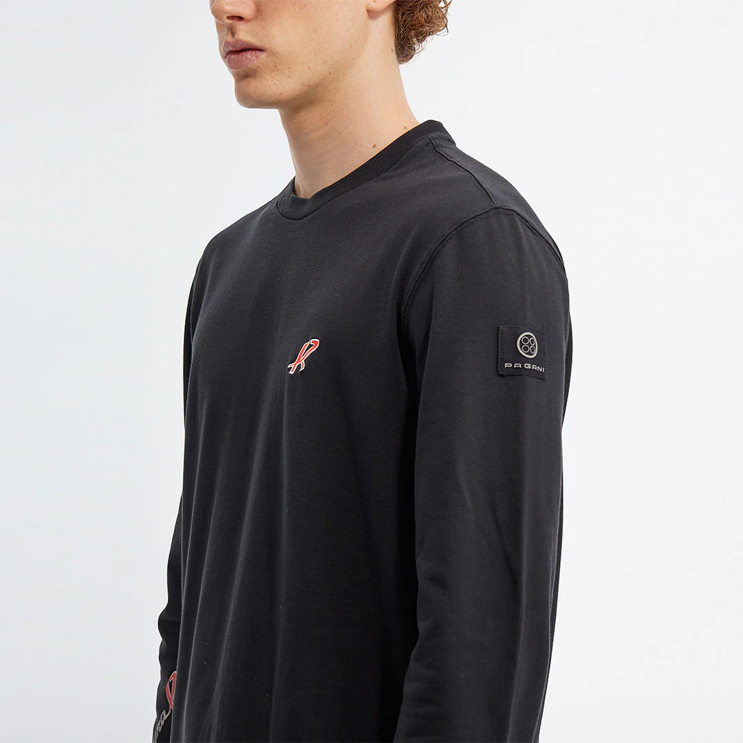 T-shirt long sleeves man black | Huayra R Capsule by La Martina - Image 3