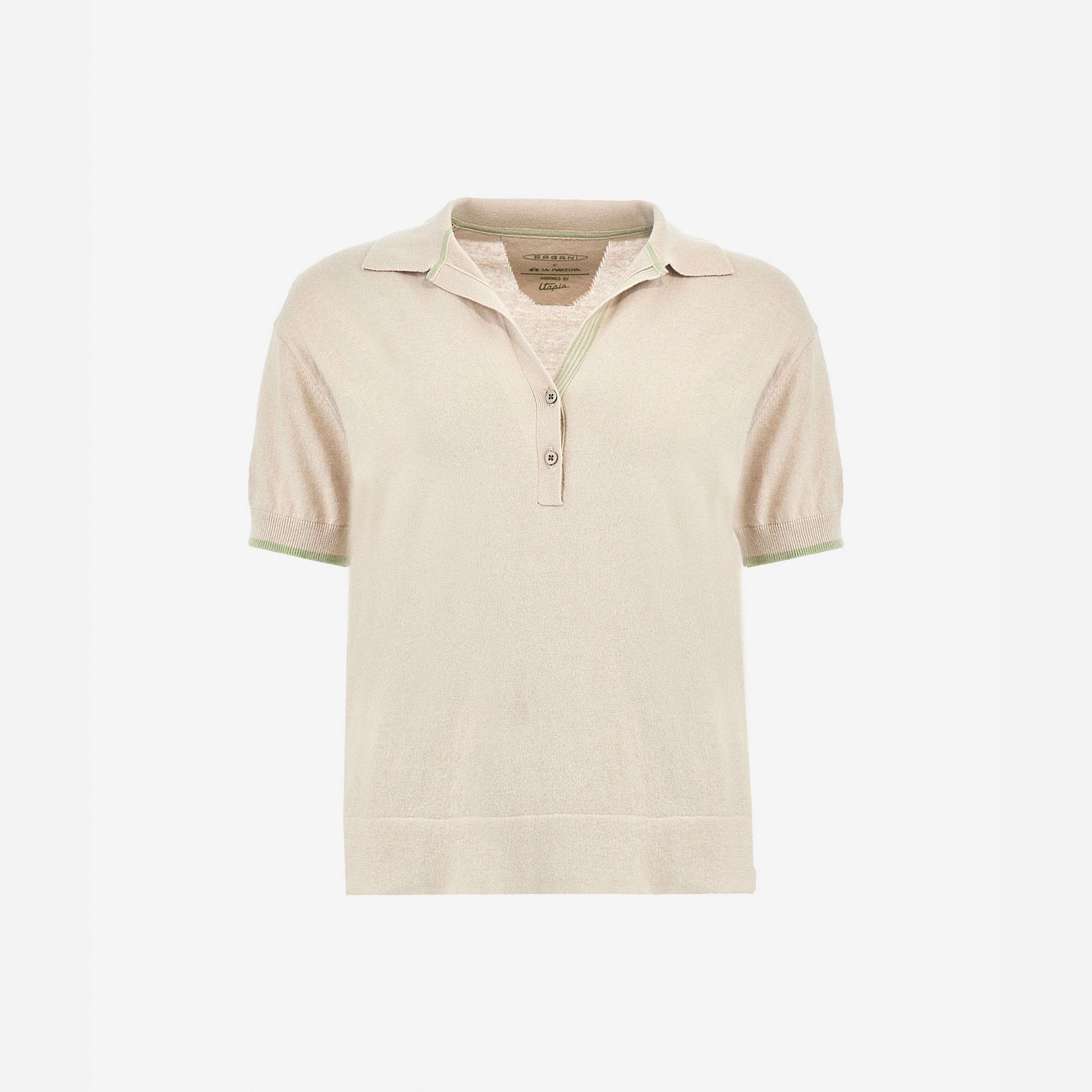 Women’s Beige Tricot Polo Shirt - Image 5